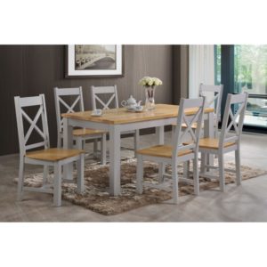 Rochester 5' Dining Set - Grey and Oak - Value Flooring and Furniture